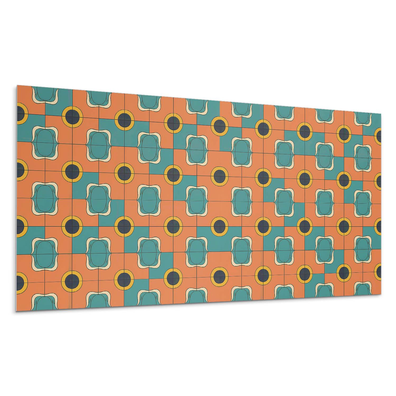 WANDPANEEL 100x50 cm selbstklebend Retrovia - Dunkelorange, Kunststoff (50/1.6/100cm) - Wallfluent