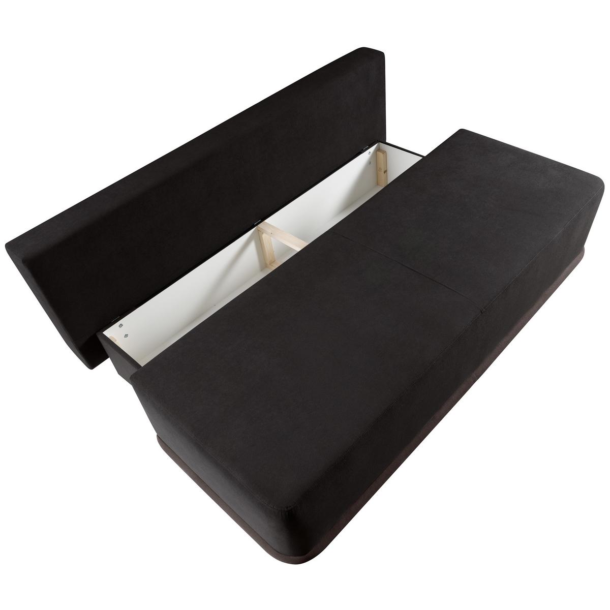 SCHLAFSOFA Bento 3-Sitzer mit Schlaffunktion, Braun - Braun, Textil (200/93/98cm) - Beautysofa