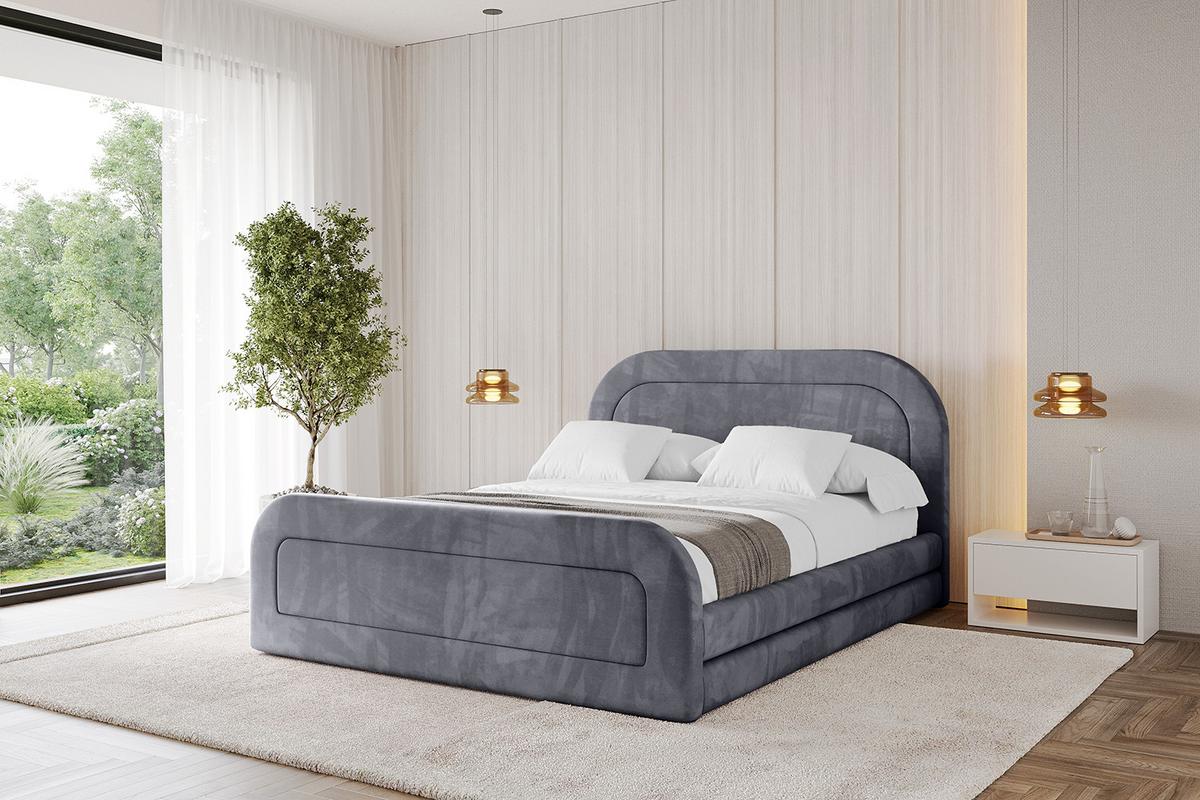 POLSTERBETT mit Bettkasten, Fußteil und Lattenrost, Boxbett ohne Matratze - LERIS-Z 180x200 Dunkelgrau - Dunkelgrau, Holzwerkstoff/Textil (180/200cm) - ALTDECOR