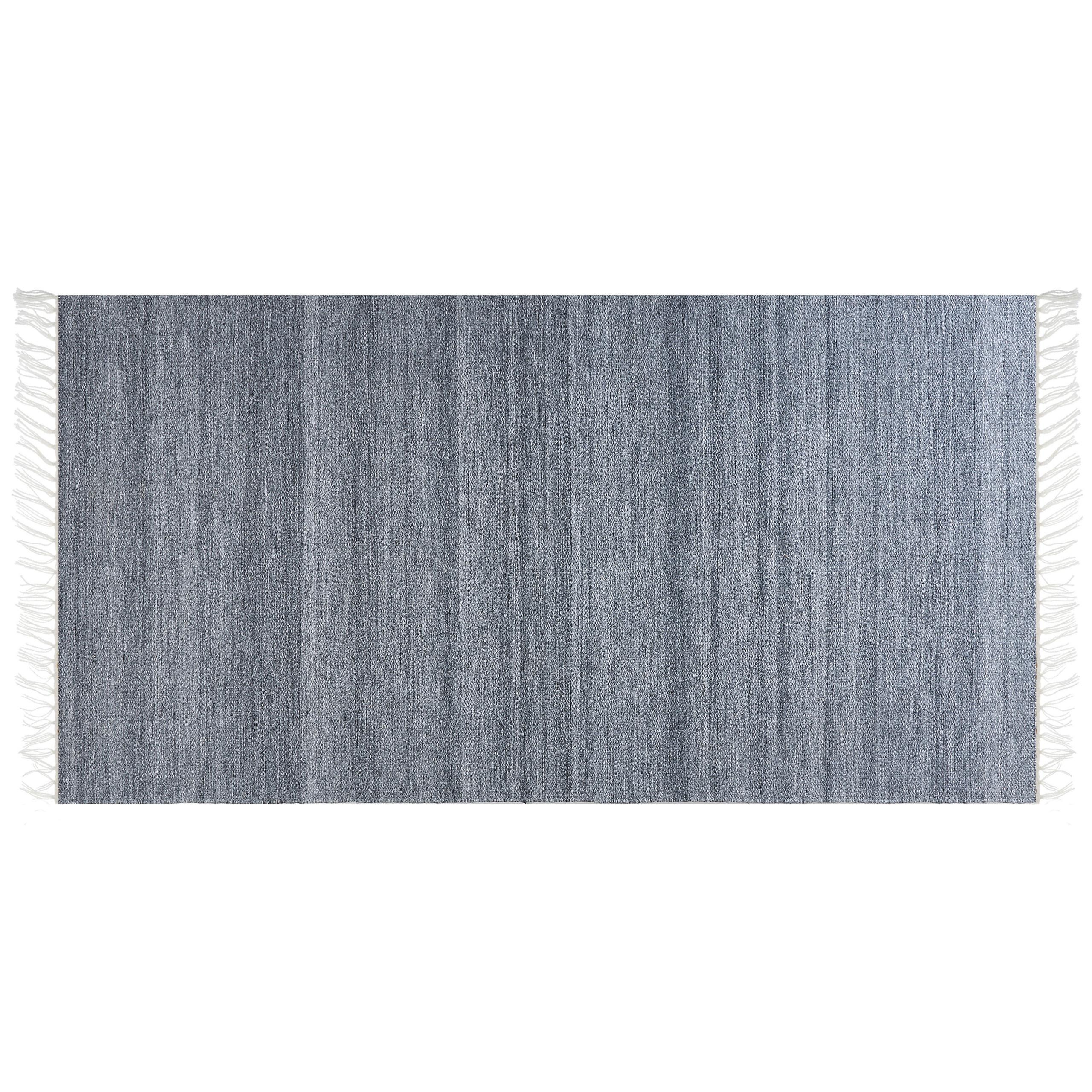 TEPPICH geflochten Malhia 150/80 cm - Grau, Kunststoff (80/150cm) - Beliani