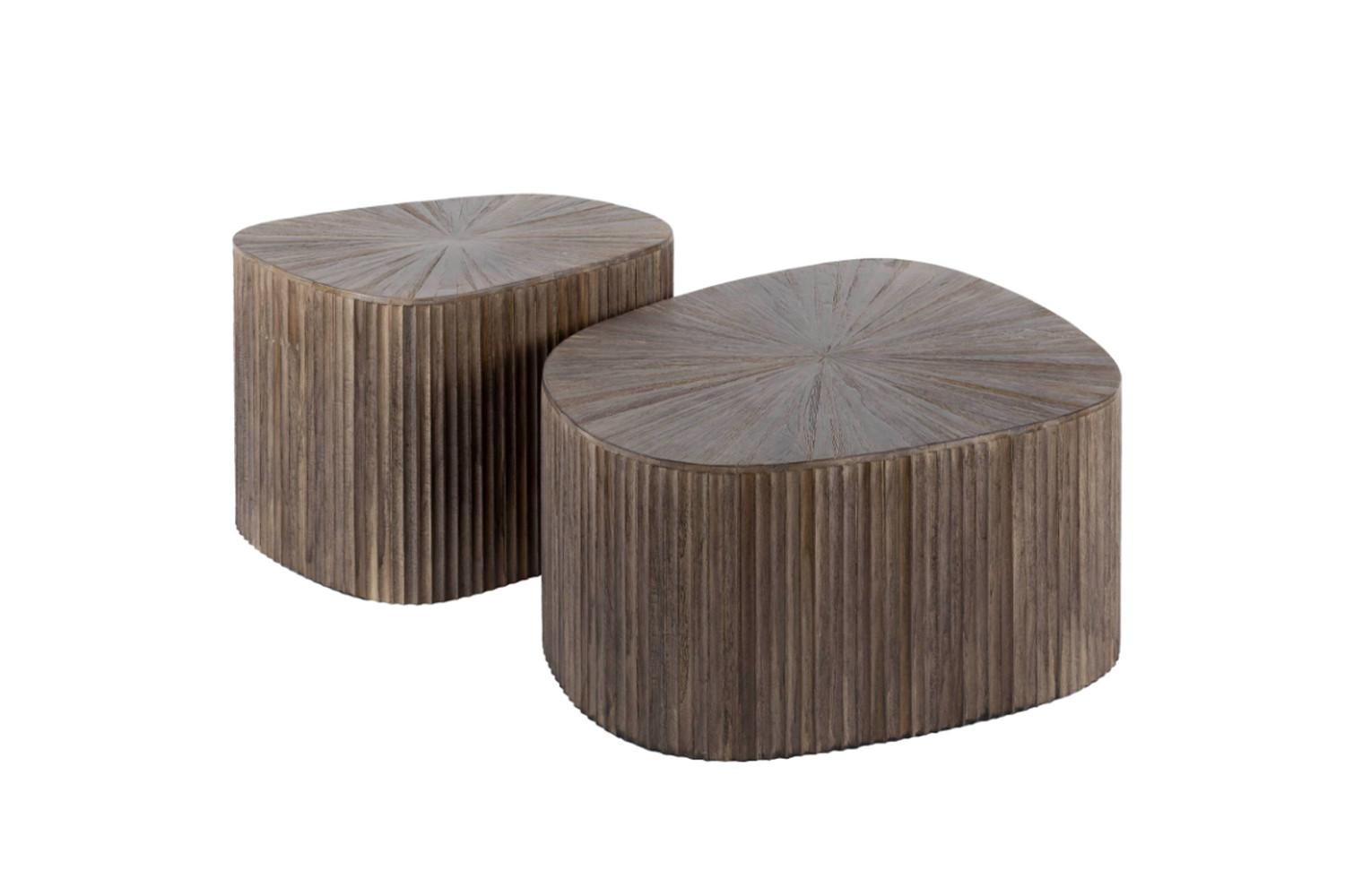COUCHTISCH INKA 2ER SET Braun Teakholz - Braun, Teakholz/Holz (68/73/31cm) - KAWOLA