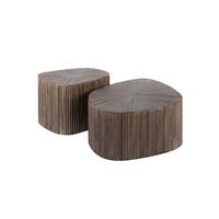 COUCHTISCH INKA 2ER SET Braun Teakholz - Braun, Teakholz/Holz (68/73/31cm) - KAWOLA