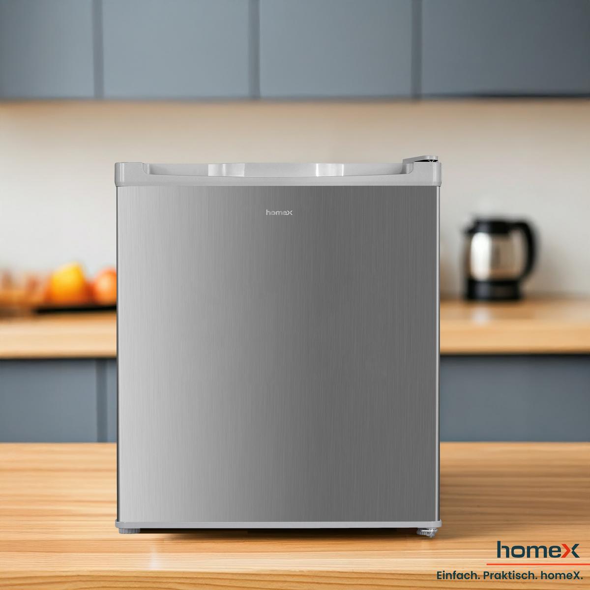 GEFRIERSCHRANK, Mini - 33L Nutzinhalt, 4-Sterne Gefrieren, freistehend, klein, mit Temperaturregelung, FM1015-S silber - Silberfarben, Kunststoff/Metall (44/51/47cm) - homeX