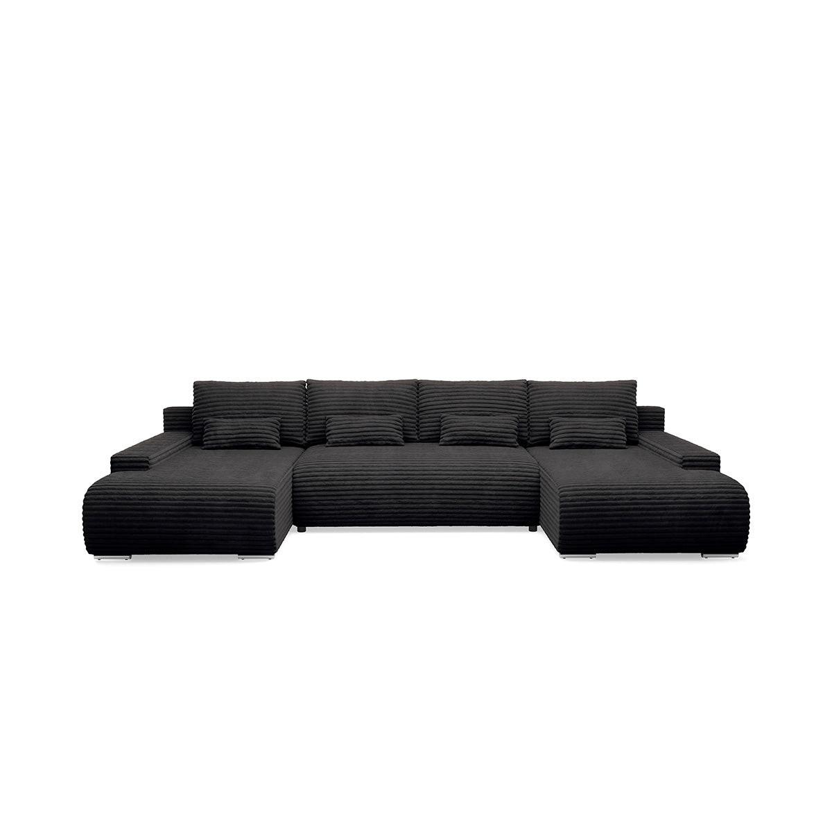 PANORAMASOFA Ivana 4 Sitzplätze Schwarz - Schwarz, Holz (350/85/172cm) - Petits-meubles