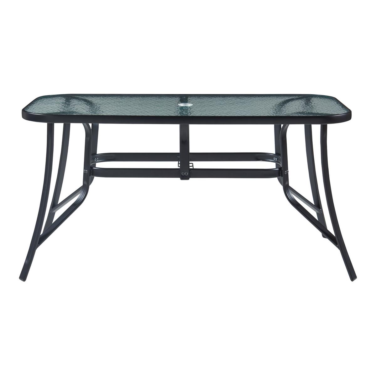 GARTENMÖBEL-SET 7 TLG. Aradeo - Schwarz, Textil/Metall - casa.pro