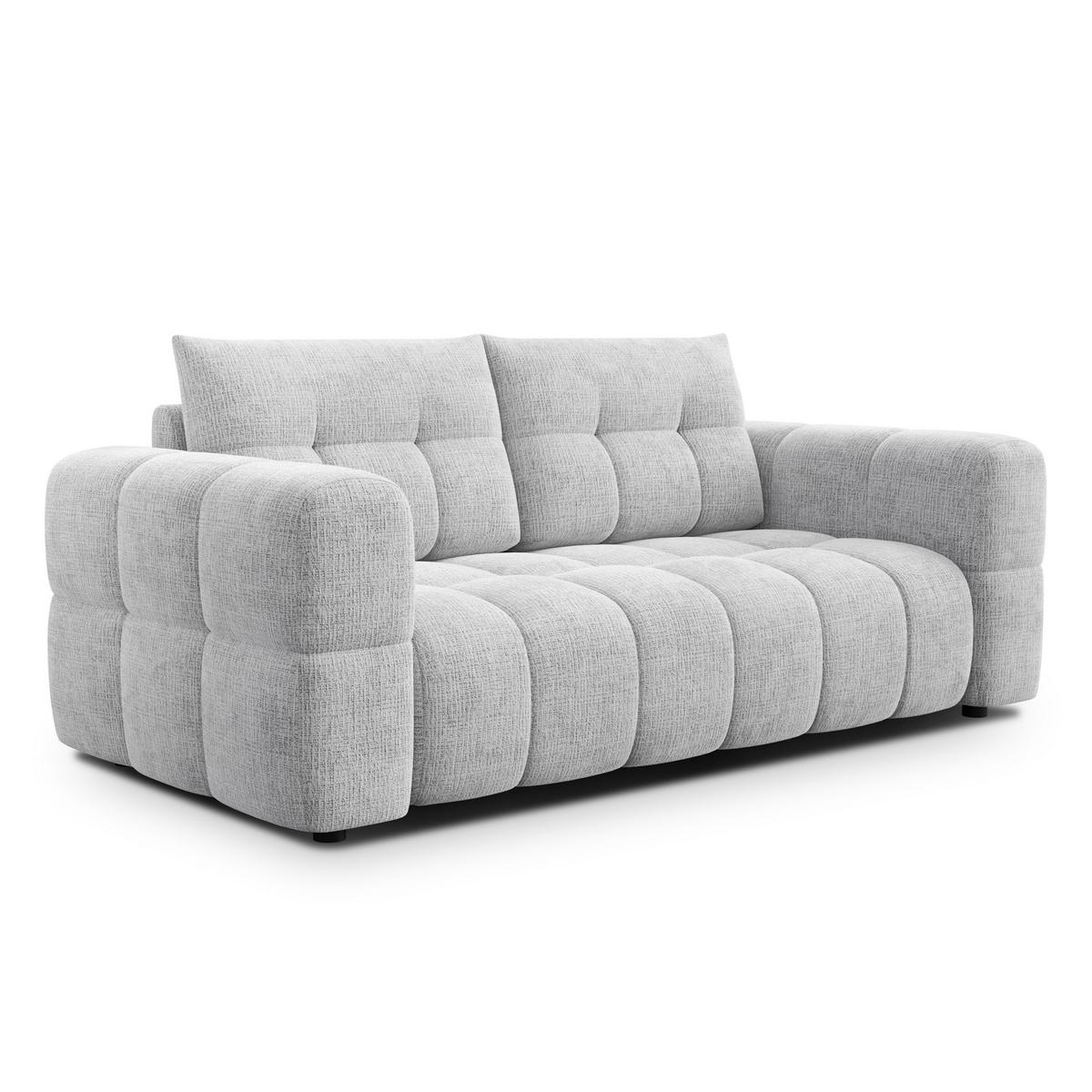SOFA CLOUDI 2,5-Sitzer, hellgrau - Hellgrau/Schwarz, Holz/Textil (211/89/104cm) - Wozimo