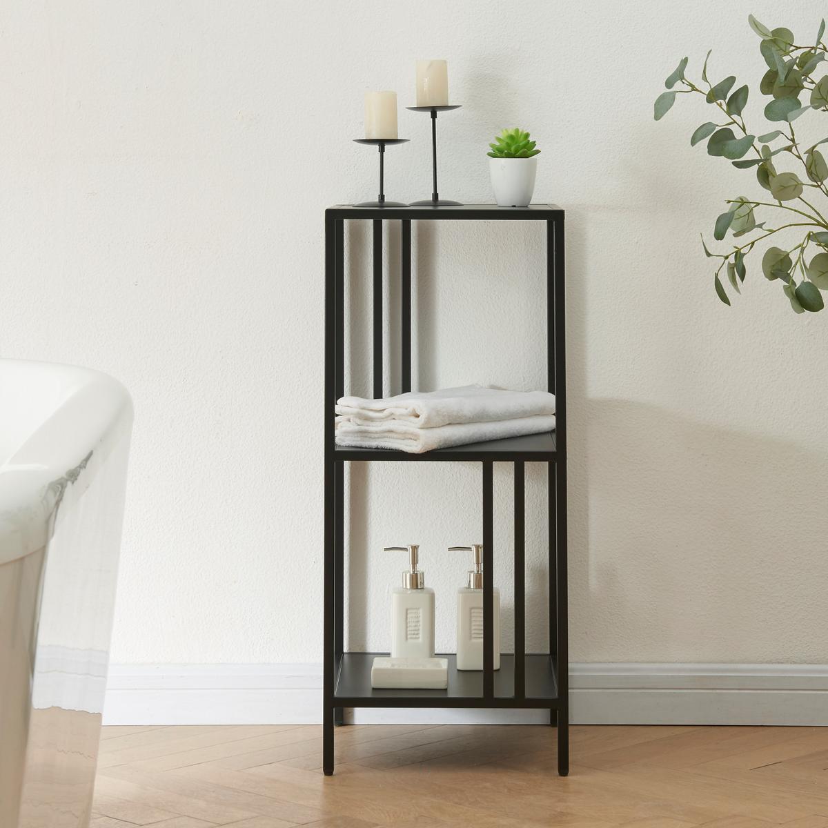 STANDREGAL Kumlinge - Schwarz, Metall (35/80/35cm) - [en.casa]