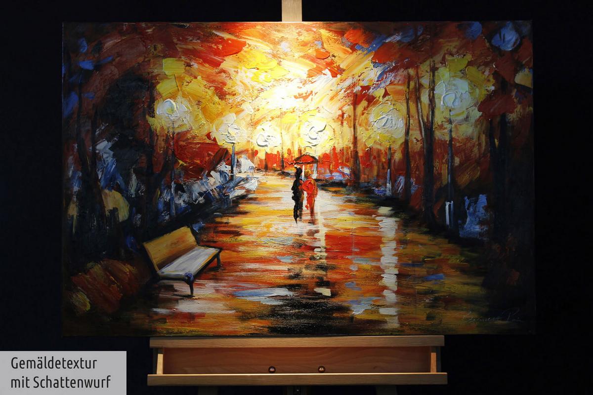 ACRYLBILD HANDGEMALT 90/60 cm - Rot, Holz/Textil (90/60cm) - KUNSTLOFT