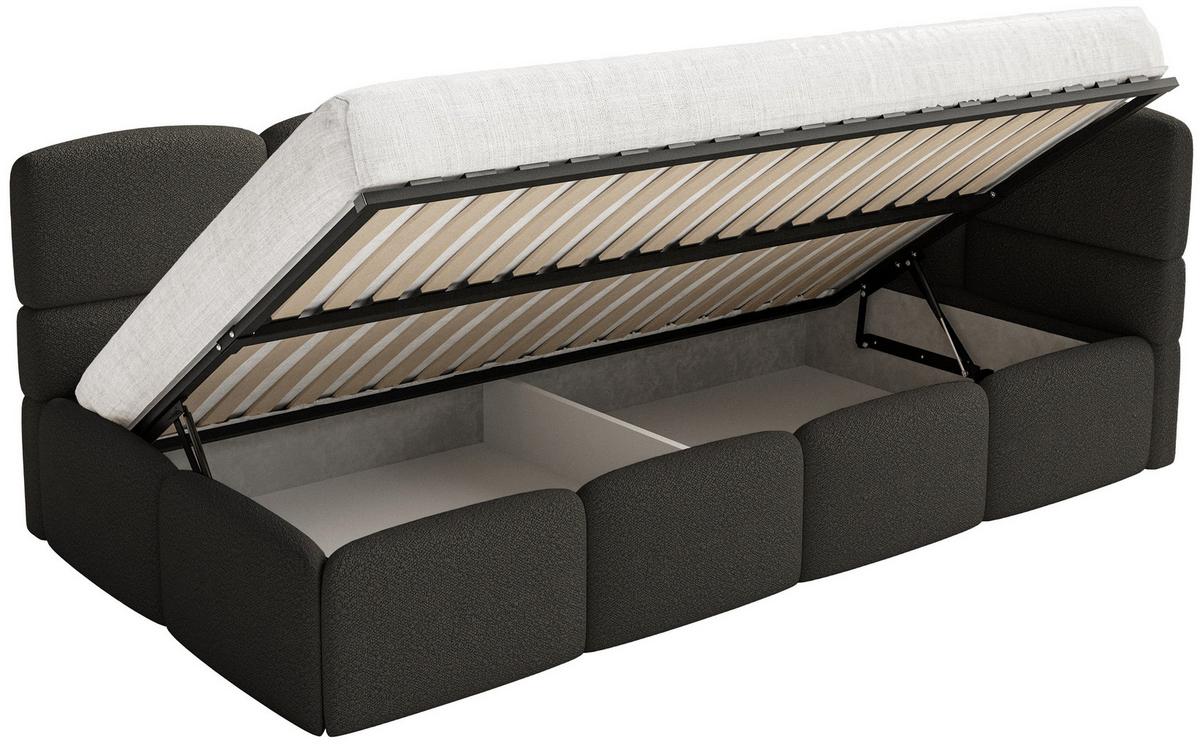 JUGENDBETT Cloudy Braun 120 cm, Bouclé - Schwarz/Braun, Kunststoff/Textil (120/200cm) - Selsey