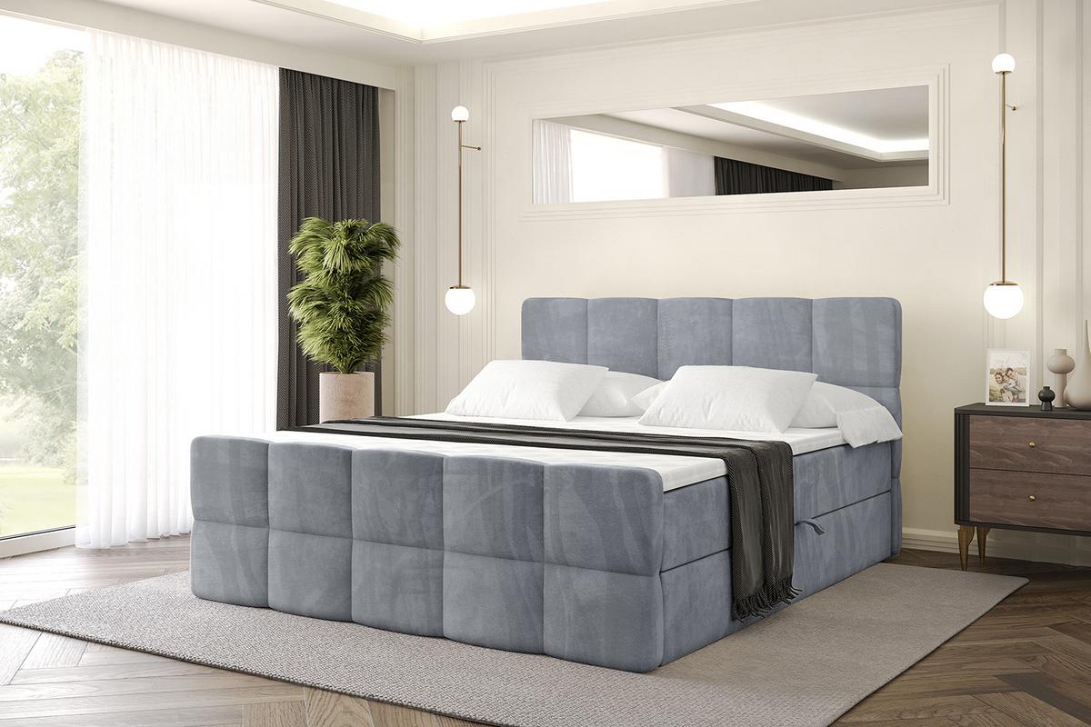 BOXBETT mit Matratze H4 und Lattenrost - LIRO-Z - 140x200 - Grau Casablanca - Grau, Holzwerkstoff (140/200cm) - ALTDECOR