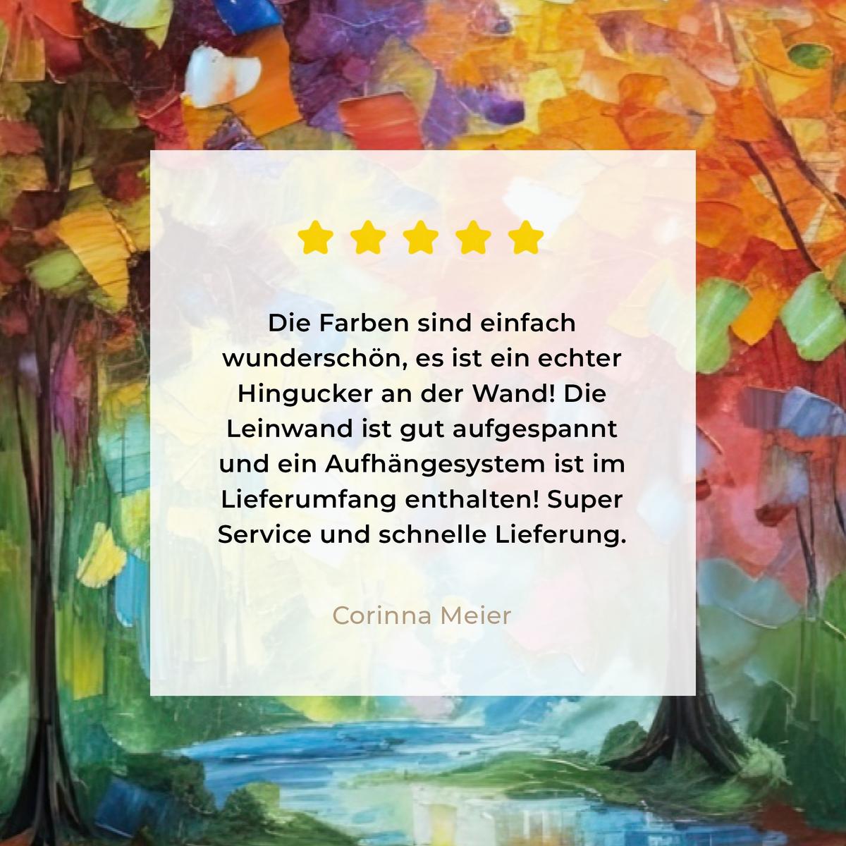 LEINWANDBILD Landschaft - Wald - Farben - Natur Groß 140x90 cm - Multicolor, Textil (140/90cm) - MuchoWow