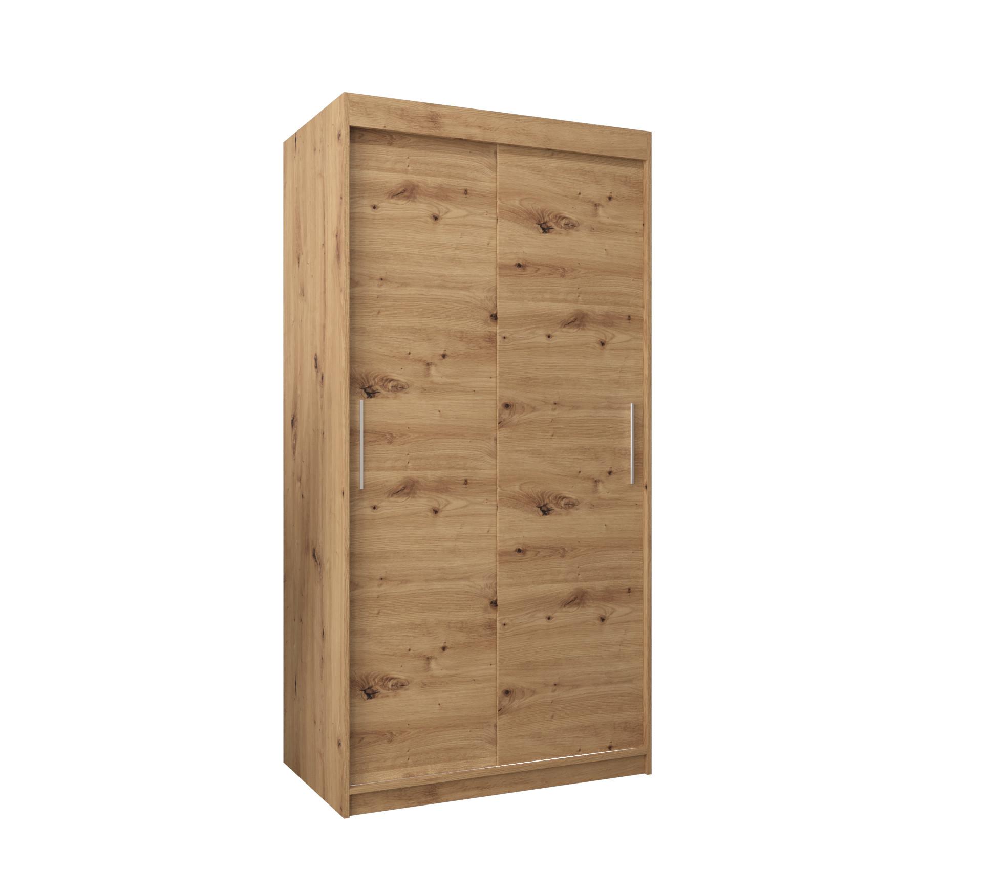 SCHIEBETÜRENSCHRANK TOKYO 200/100/62 2-türig - Silberfarben/Eiche Artisan, Holz/Kunststoff (100/200/62cm) - MÖBEL KRYSPOL