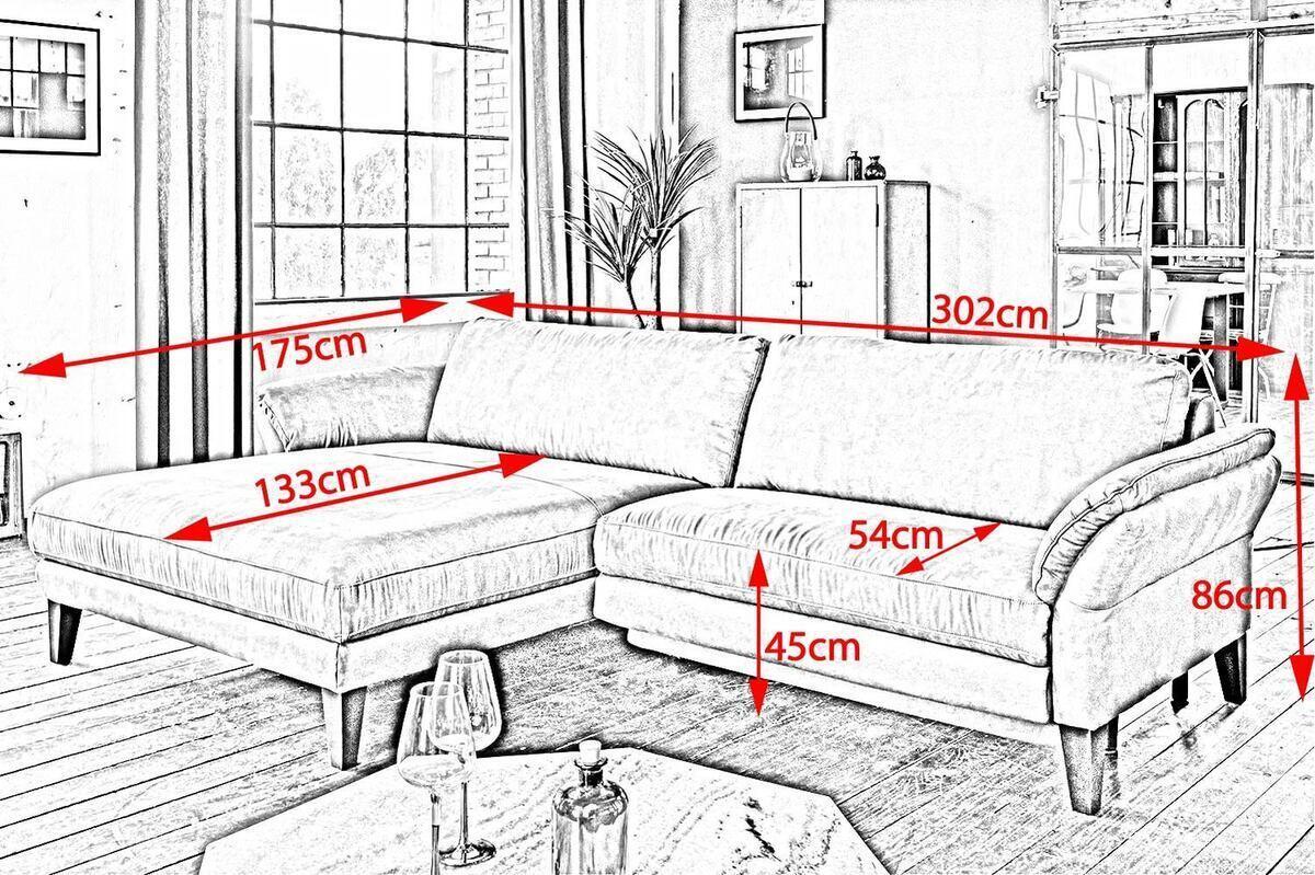 ECKSOFA MIT MOTORISCHER RELAXFUNKTION MALTA Grau Webstoff Relaxfunktion - Schwarz/Grau, Buchenholz/Textil (302/175cm) - KAWOLA