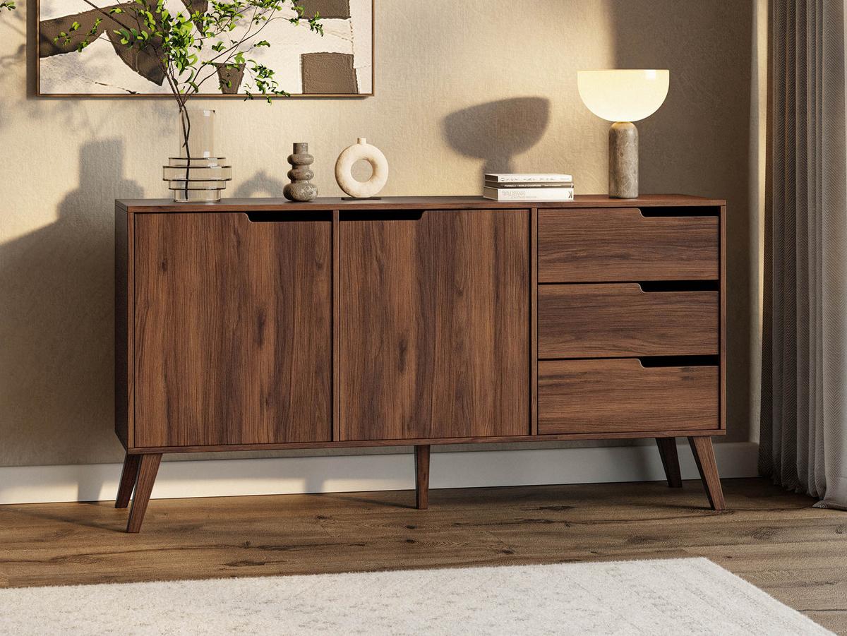 SIDEBOARD Nordelo 2D3S - Nussbaumfarben, Holz/Holzwerkstoff (160/80/40cm) - MIRJAN24