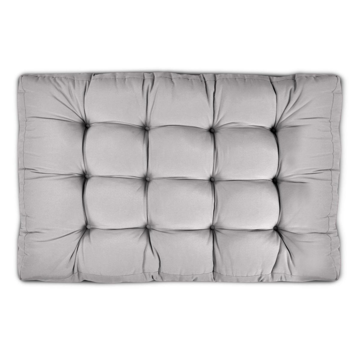 PALETTENKISSEN ECO Style Sitz 120x80x15cm Hellgrau + Rücken (1tlg) - Hellgrau, Textil (80/15/120cm) - Beautissu 