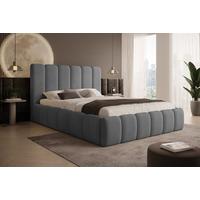 POLSTERBETT Vilo 180x200 mit Bettkasten und Stabilem Metallgestell - Grau, Textil (180/200cm) - Storez24