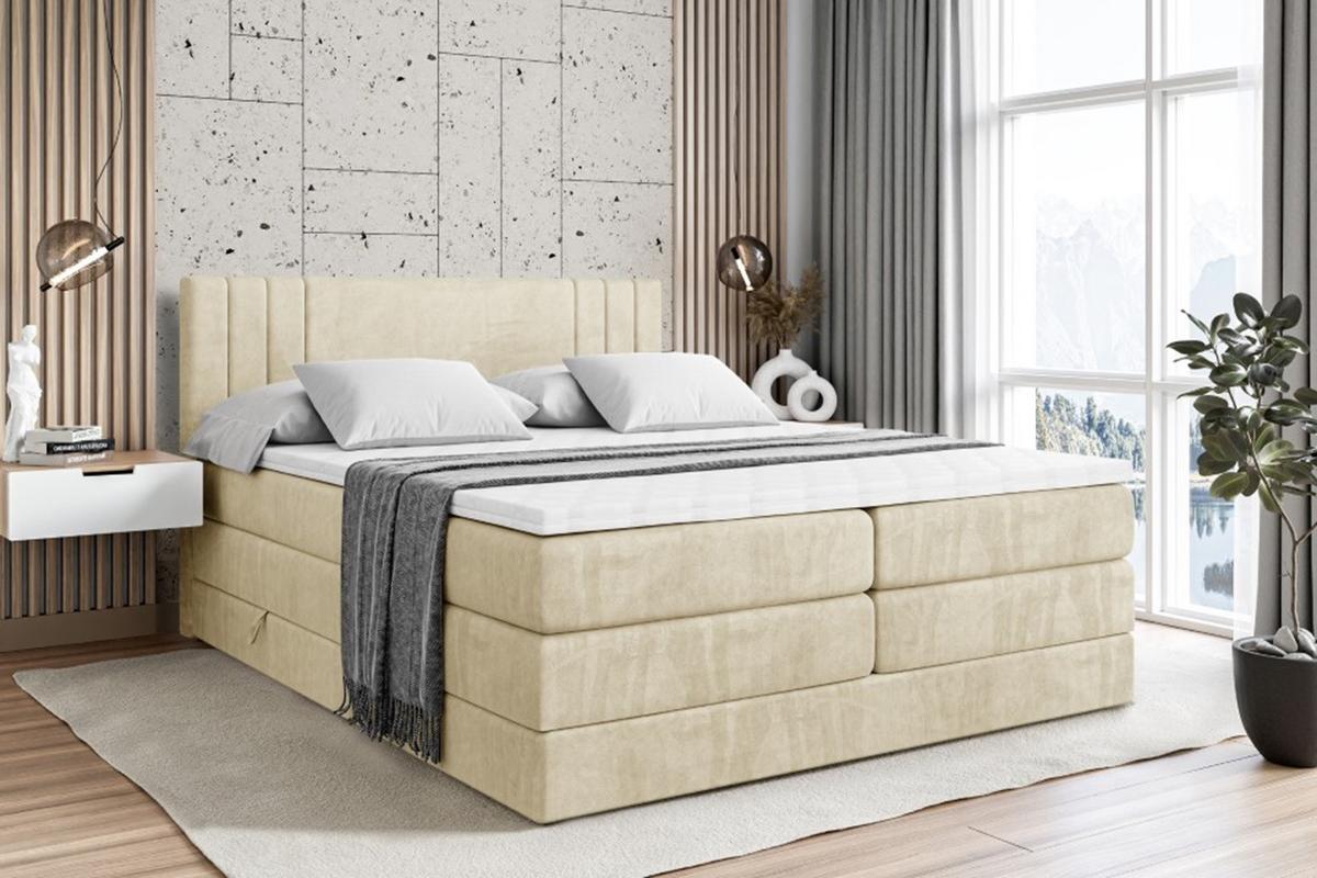 BOXSPRINGBETT IDRIKO KING - 140x200 - H3/H4 - Beige - Beige, Holzwerkstoff (140/200cm) - ALTDECOR