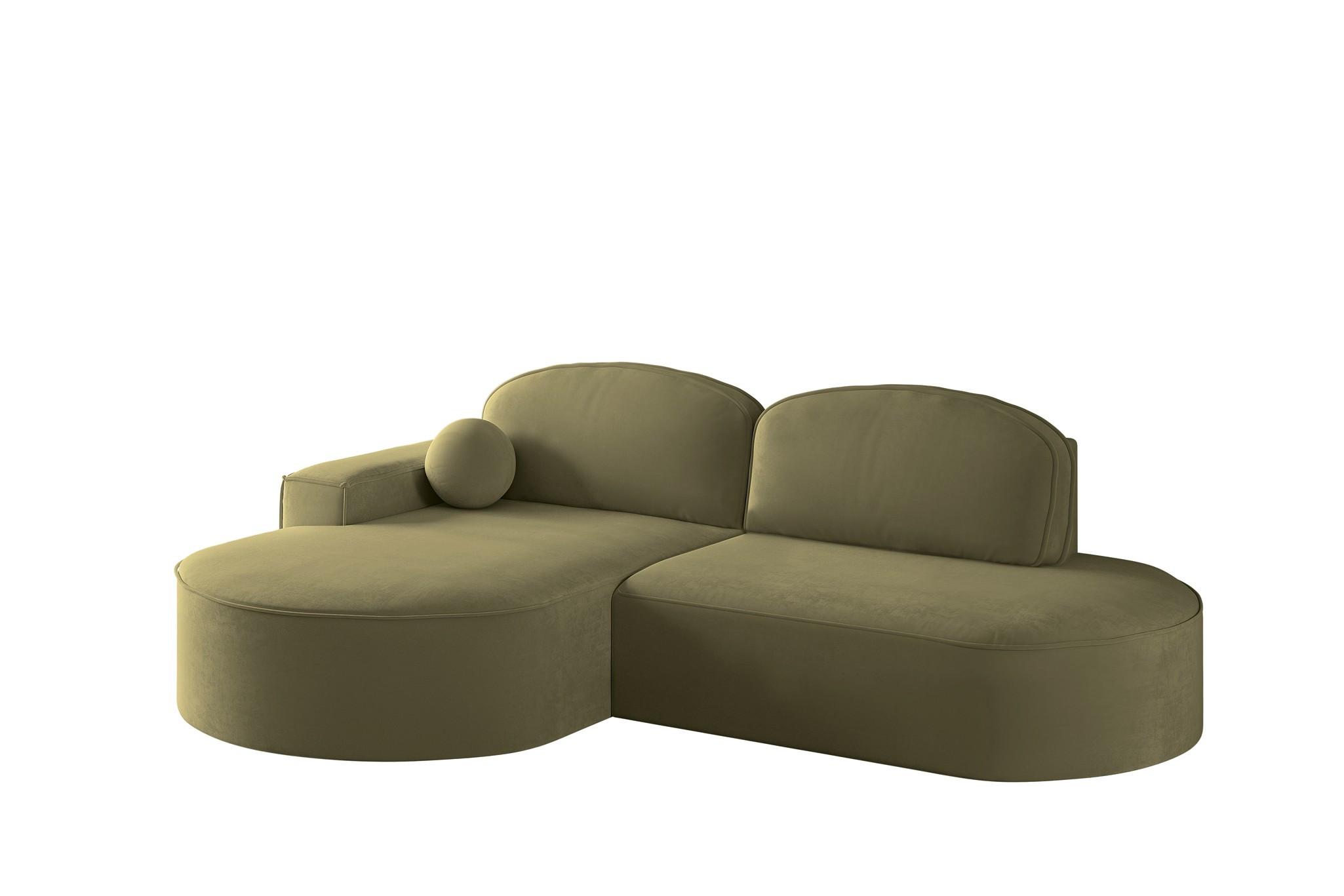 ECKSOFA Girona Mit Schlaffunktion - Grün, Holzwerkstoff/Textil (278/179cm) - Fun Möbel
