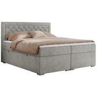 BOXBETT JASIR 120/200 - Hellgrau Strukture - H3 - Hellgrau, Holz/Textil (120/200cm) - MKS