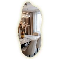 LED SPIEGEL 40x90 cm Asymmetrisch Neutralweiß 4000K - Blaugrau, Glas (40/90/0.4cm) - TULUP