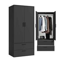 KLEIDERSCHRANK Der Kleiderheld - Anthrazit, Holzwerkstoff (80/180/51cm) - Mokebo