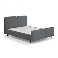POLSTERBETT Lea mit Bettkasten, 160x200, Dunkelgrau - Dunkelgrau/Schwarz, Textil (160/200cm) - Beautysofa