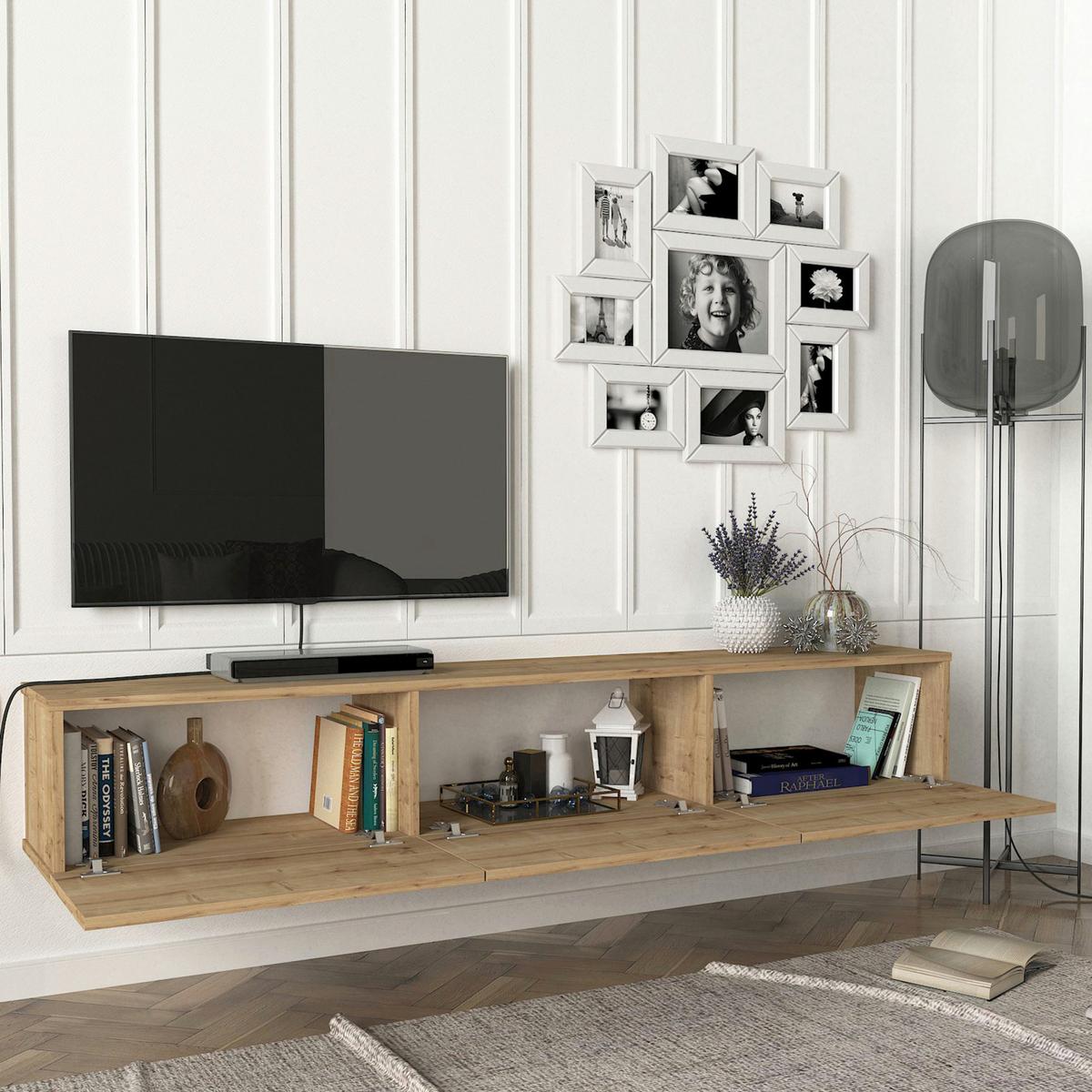 TV-ELEMENT Vihti - Eichefarben, Holzwerkstoff (180/29.5/31cm) - [en.casa]