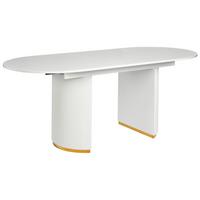 ESSTISCH ausziehbar Weiß 160-200/90 cm Dulverton - Weiß, Holzwerkstoff (160/90/75cm) - Beliani