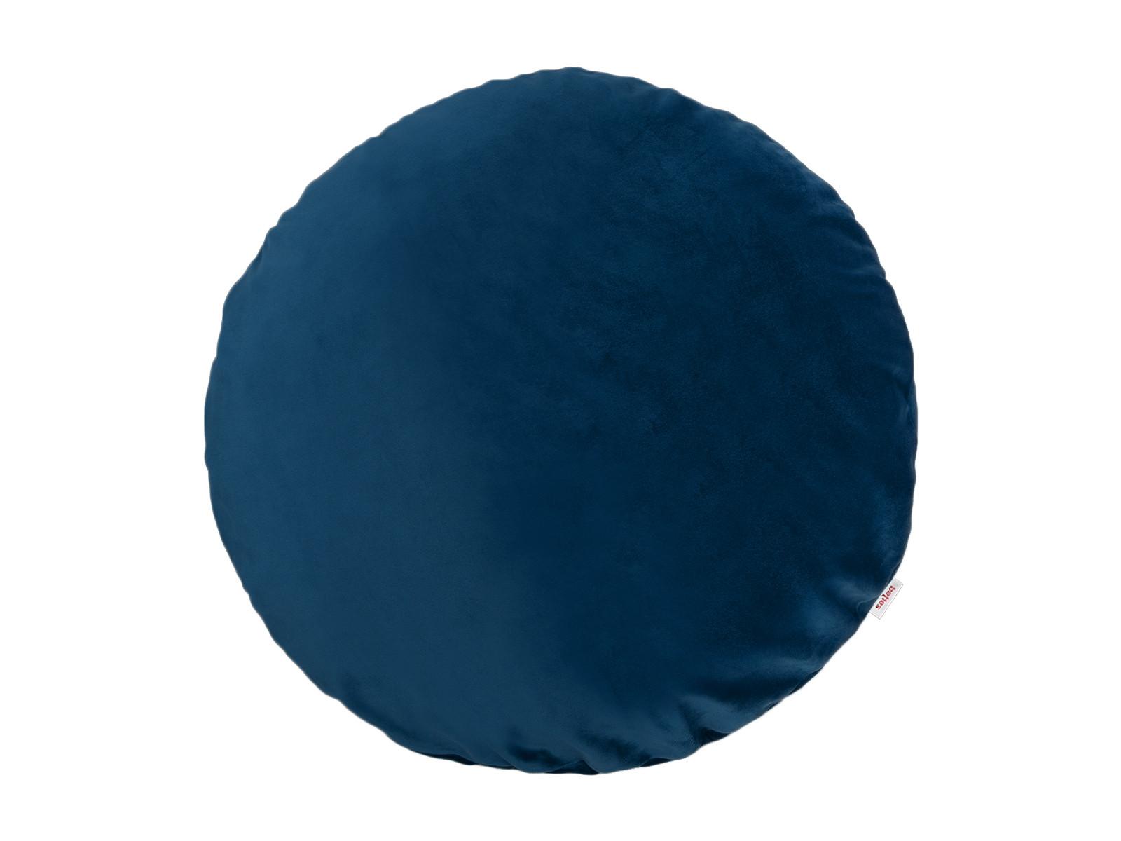 KISSENHÜLLE Rund Samt&Sonders admiral-blau 50 cm Ø - Blau/Dunkelblau, Textil (50/50cm) - beties Heimtextil