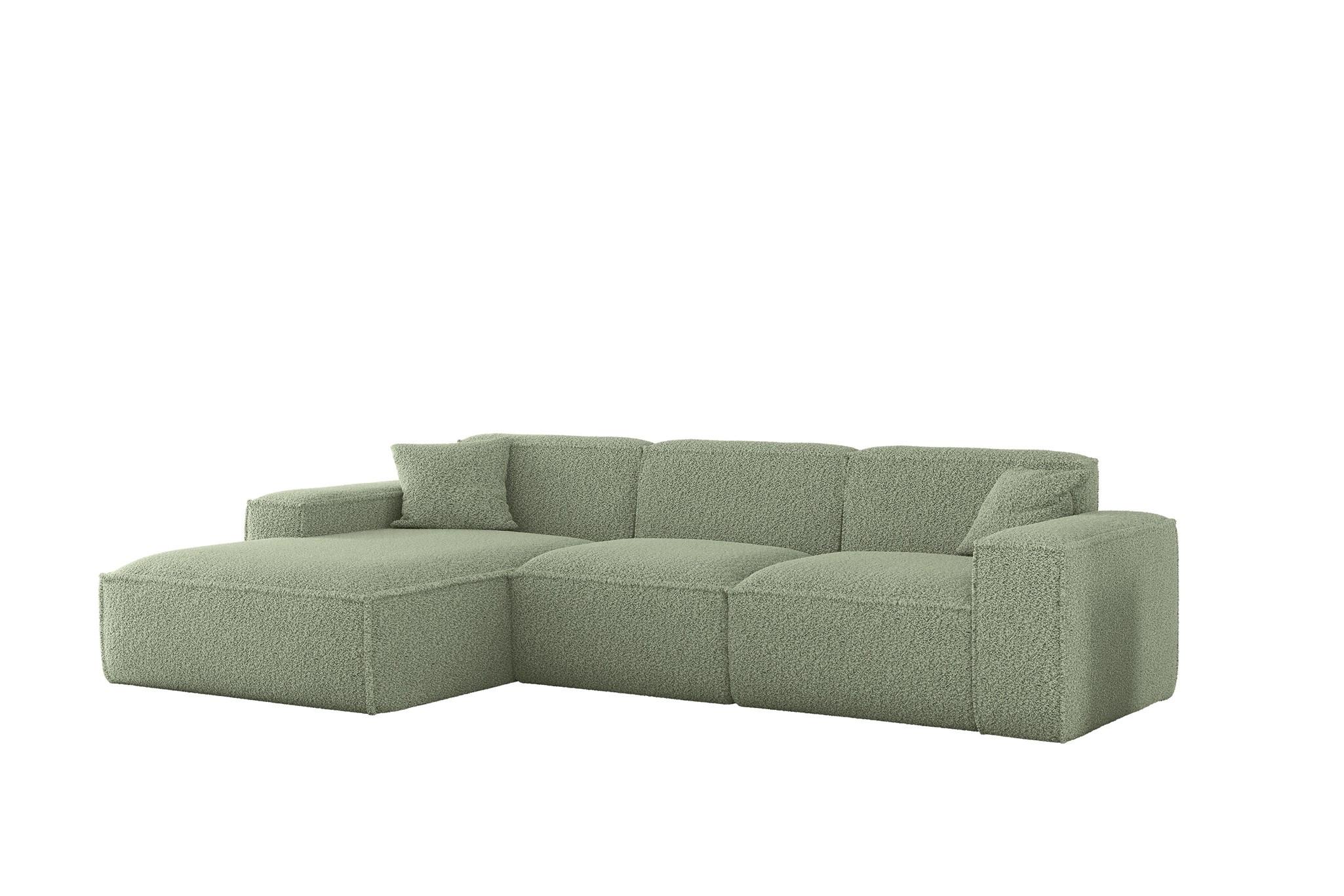 ECKSOFA Celes Premium In Sven - Grün, Holzwerkstoff/Textil (266/165cm) - Fun Möbel