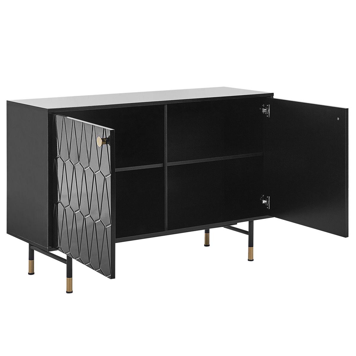 SCHRANK Schwarz Adante - Schwarz, Holzwerkstoff (120/82/40cm) - Beliani