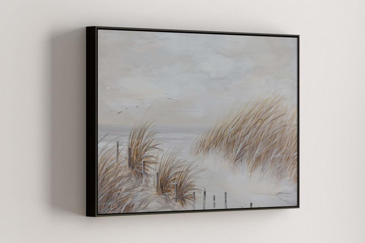 ACRYLBILD HANDGEMALT 90/60 cm - Beige, Holz/Textil (90/60cm) - KUNSTLOFT