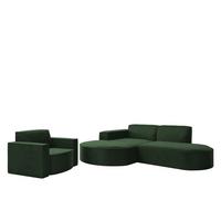 SOFASET Palma Ecksofa Sessel Opera - Grün, Holzwerkstoff/Textil (236/78/165cm) - Fun Möbel