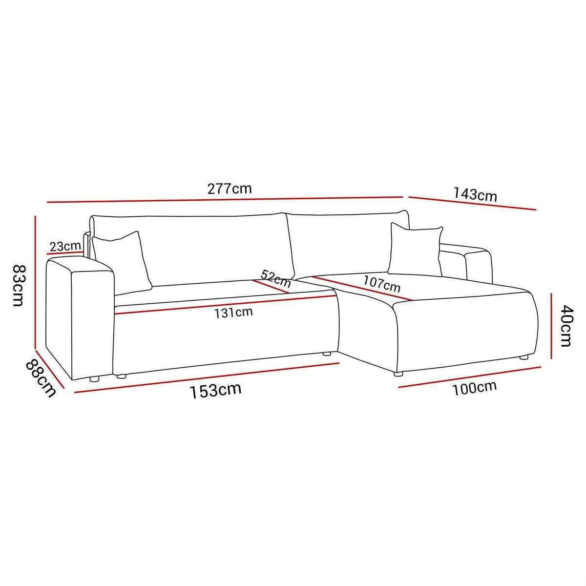 ECKSOFA Gepolstertes PRESTIGE XL mit Schlaffunktion und Bettkasten, Poso 02 - Beige, Textil (277/143cm) - Lookway