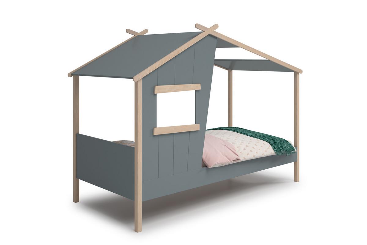 HAUSBETT Luba Grün 215.4/103/158.5 cm - Grün, Holz (190/90cm) - Calicosy