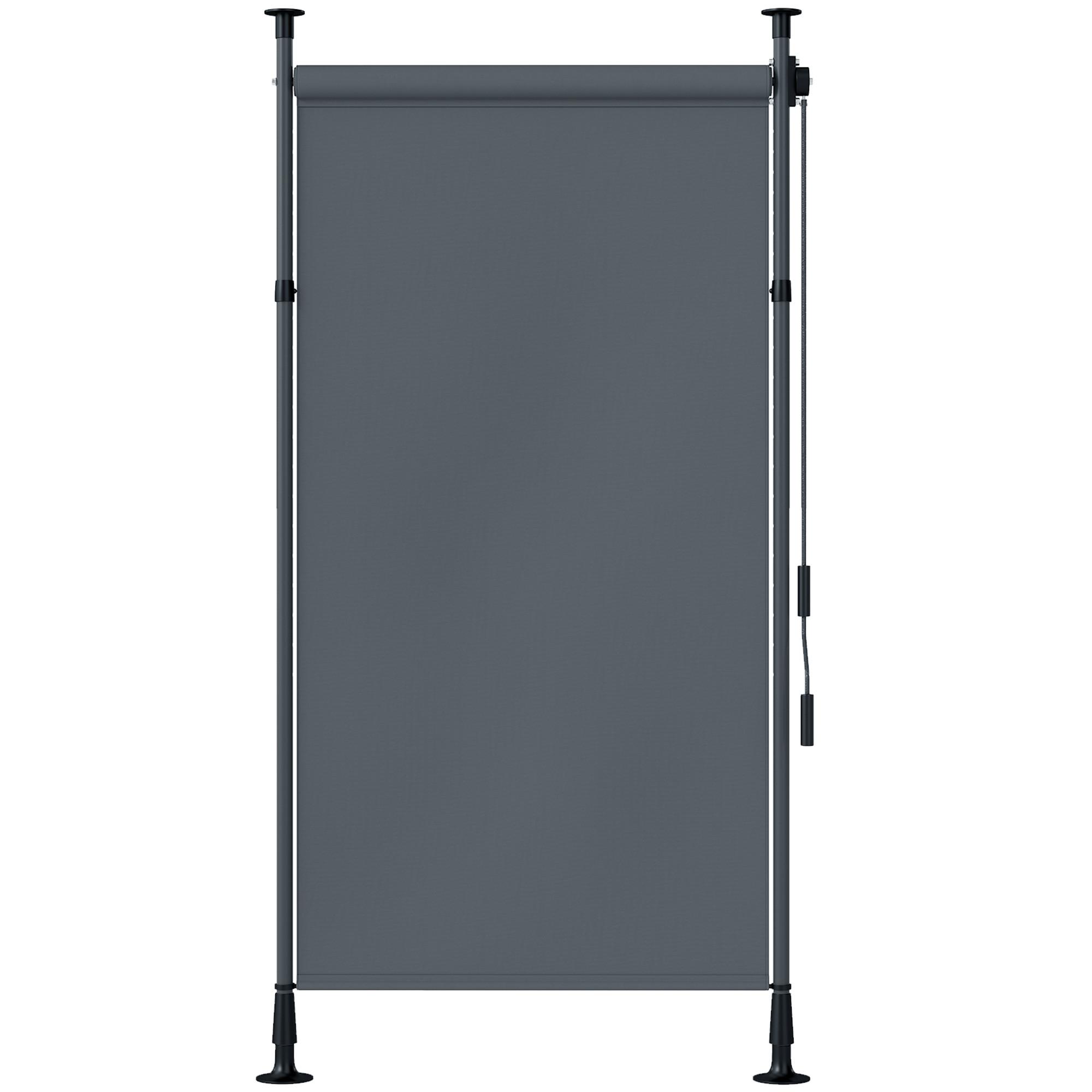 SENKRECHTMARKISE, Polyester, Dunkelgrau - Dunkelgrau, Metall (2.8/310/150cm) - Outsunny