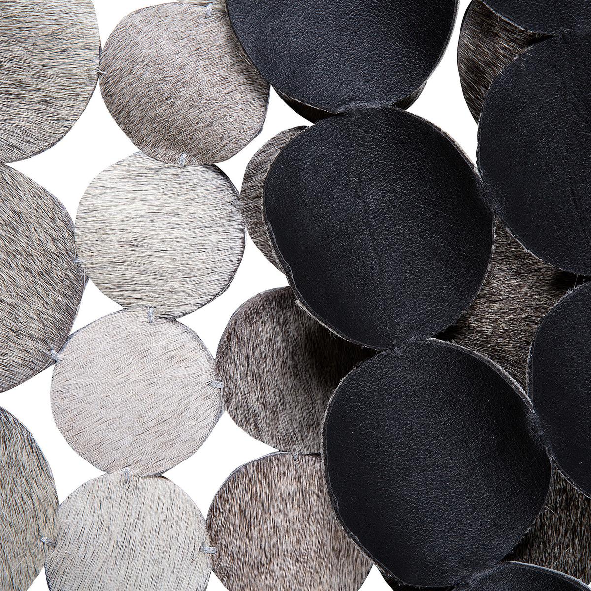 KURZFLOR-TEPPICH Hilvan 140/140 cm - Grau, Fell (140/140cm) - Beliani