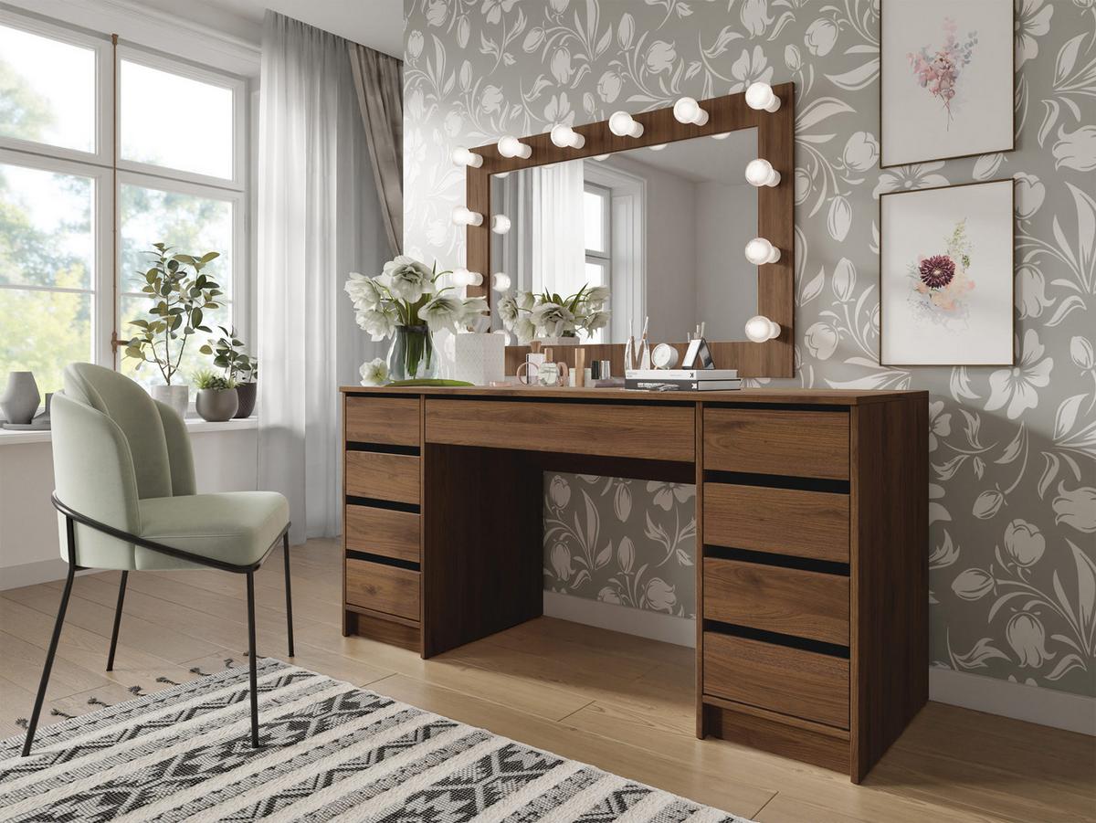 SCHREIBTISCH Ada Bis - Nussbaumfarben, Holzwerkstoff (154/55/76cm) - MIRJAN24