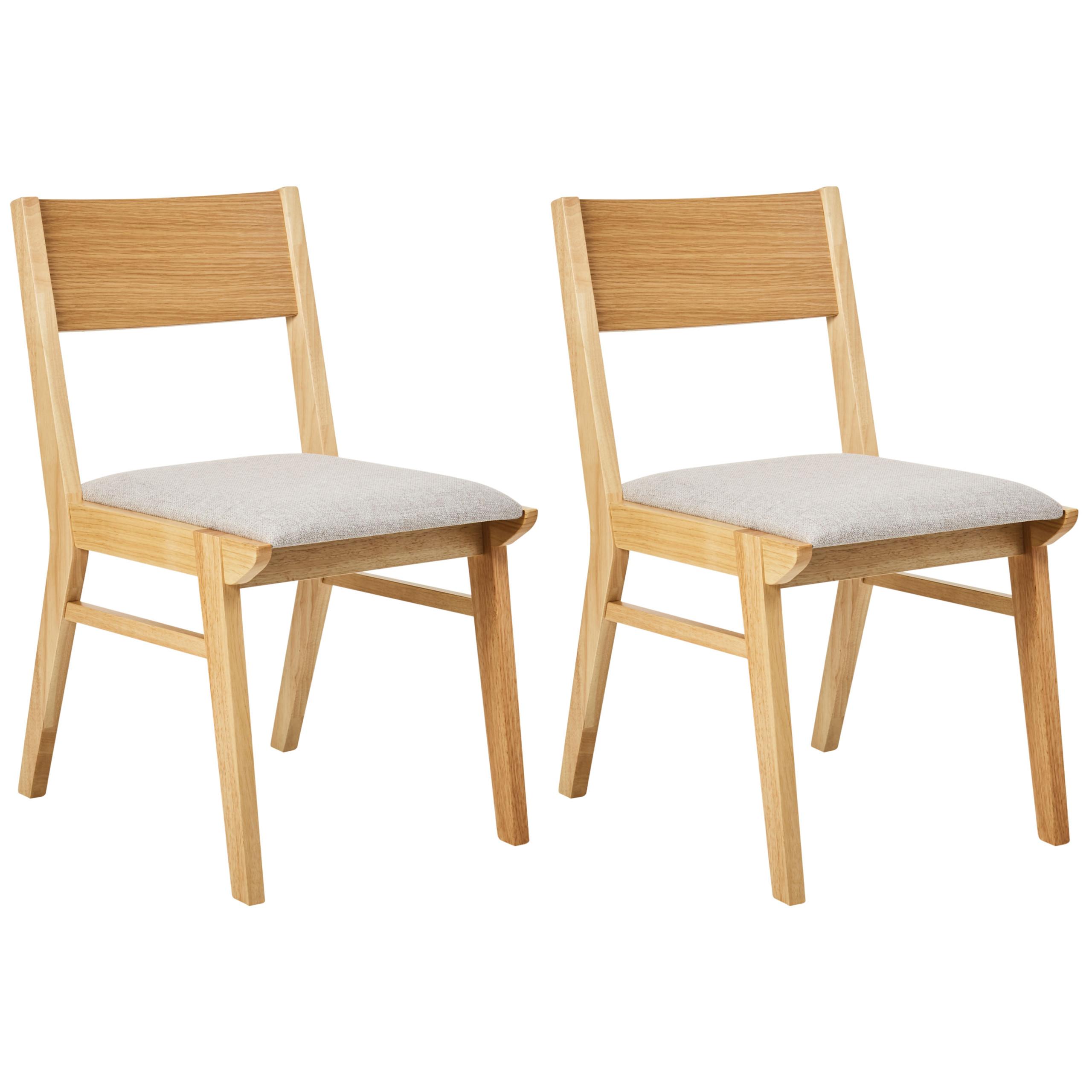 ESSZIMMERSTUHL 2er-Set Hellgrau Enola - Hellgrau/Braun, Holz (45/80/60cm) - Beliani