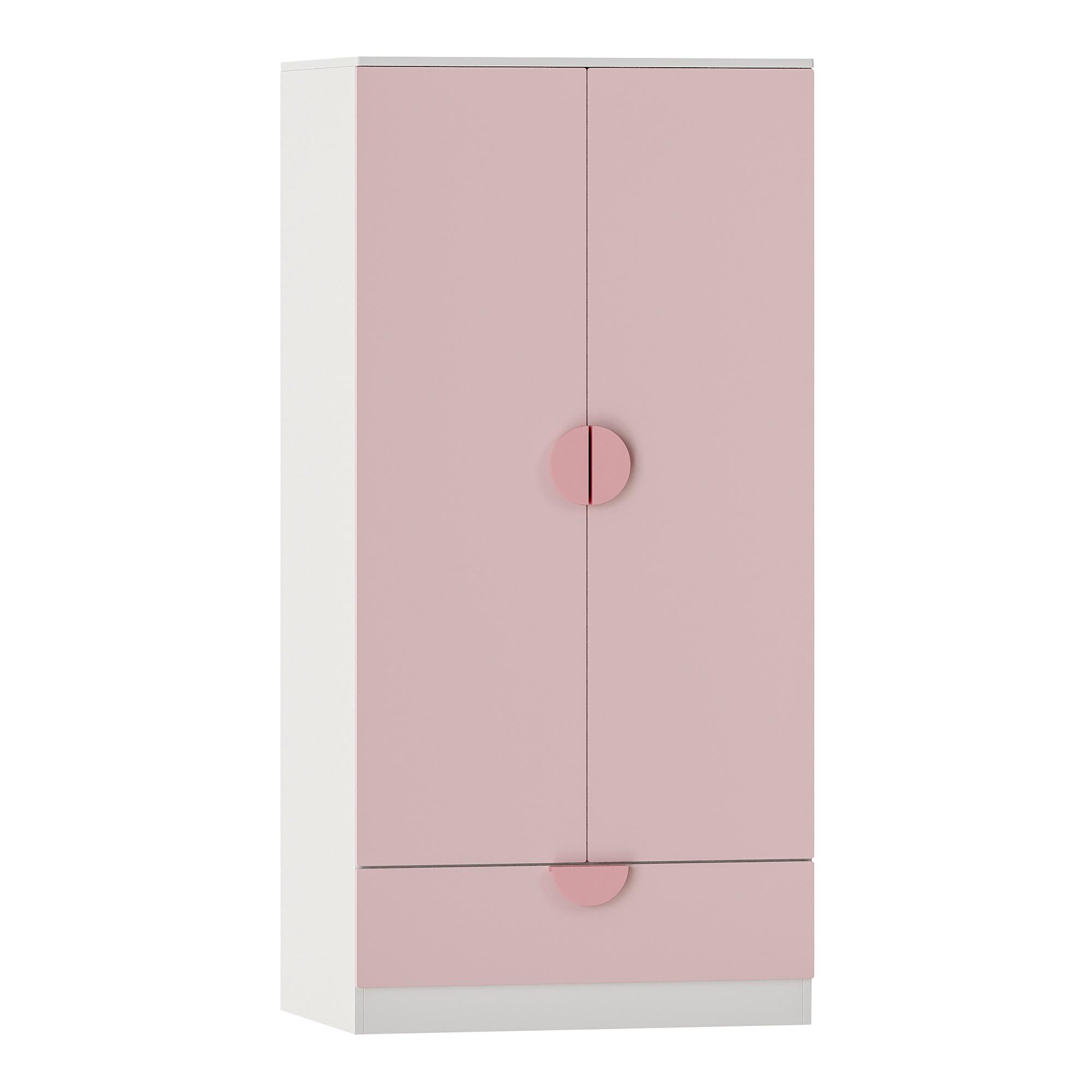 KINDERKLEIDERSCHRANK Sandnes - Rosa, Holzwerkstoff (40/123/60cm) - [en.casa]