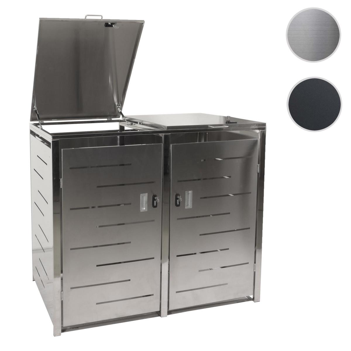2ER-MÜLLTONNENVERKLEIDUNG Silber - Silberfarben, Metall (131/116/80cm) - MCW