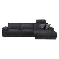 ECKSOFA XL MOTORISCHER RELAXFUNKTION LOLA Schwarz Leder Relaxfunktion - Schwarz, Leder (304/178cm) - KAWOLA