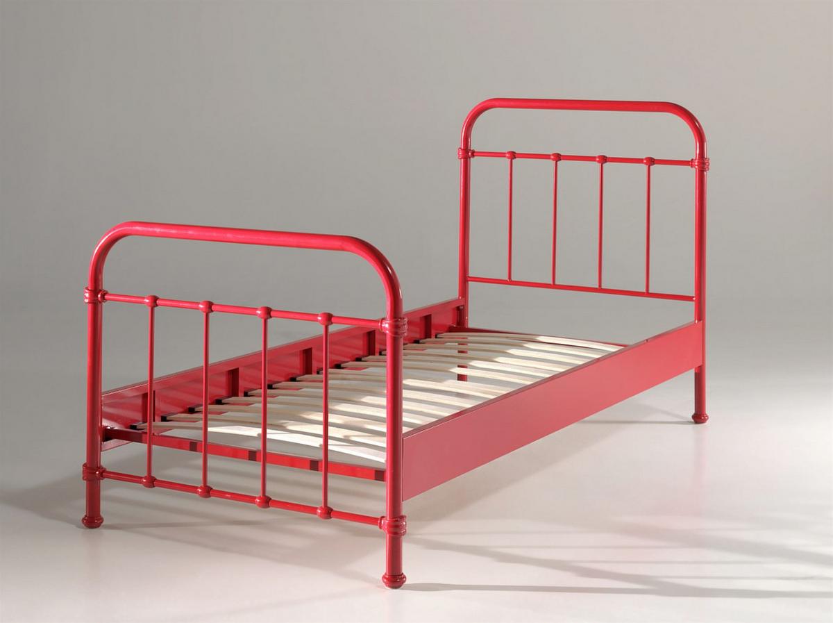 METALLBETT Karlyn 210x111x98 aus Metall in Rot - Rot, Metall (90/200cm) - 58aufmkessel