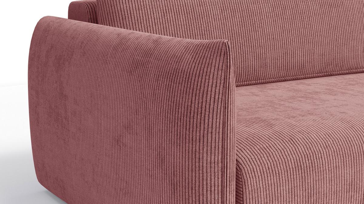 ECKSOFA TAUER 3-Sitzer links, altrosa - Altrosa/Schwarz, Holz/Textil (248/173cm) - Wozimo