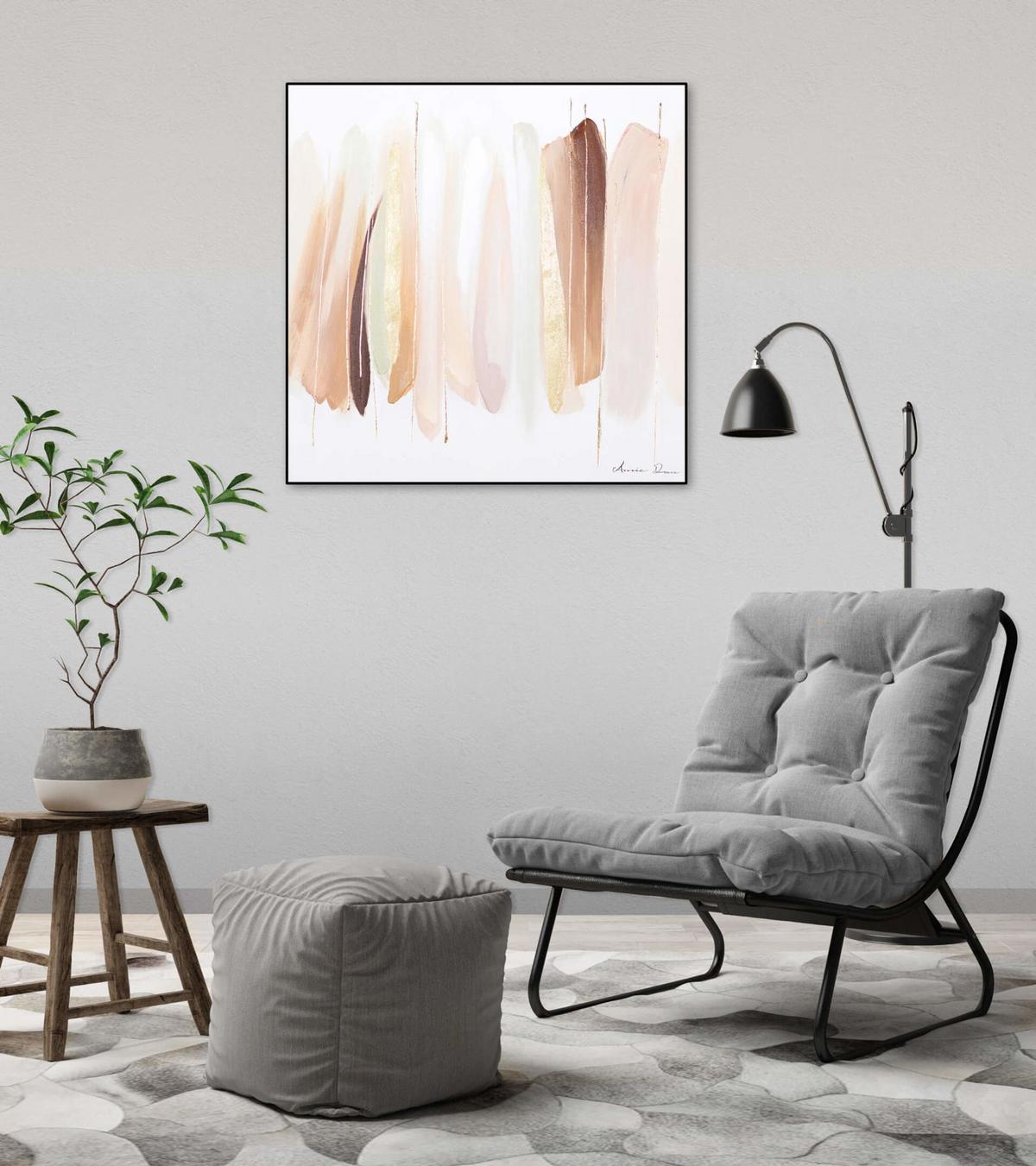 ÖLGEMÄLDE 60/60 cm - Pink/Beige, Holz/Textil (60/60cm) - KUNSTLOFT