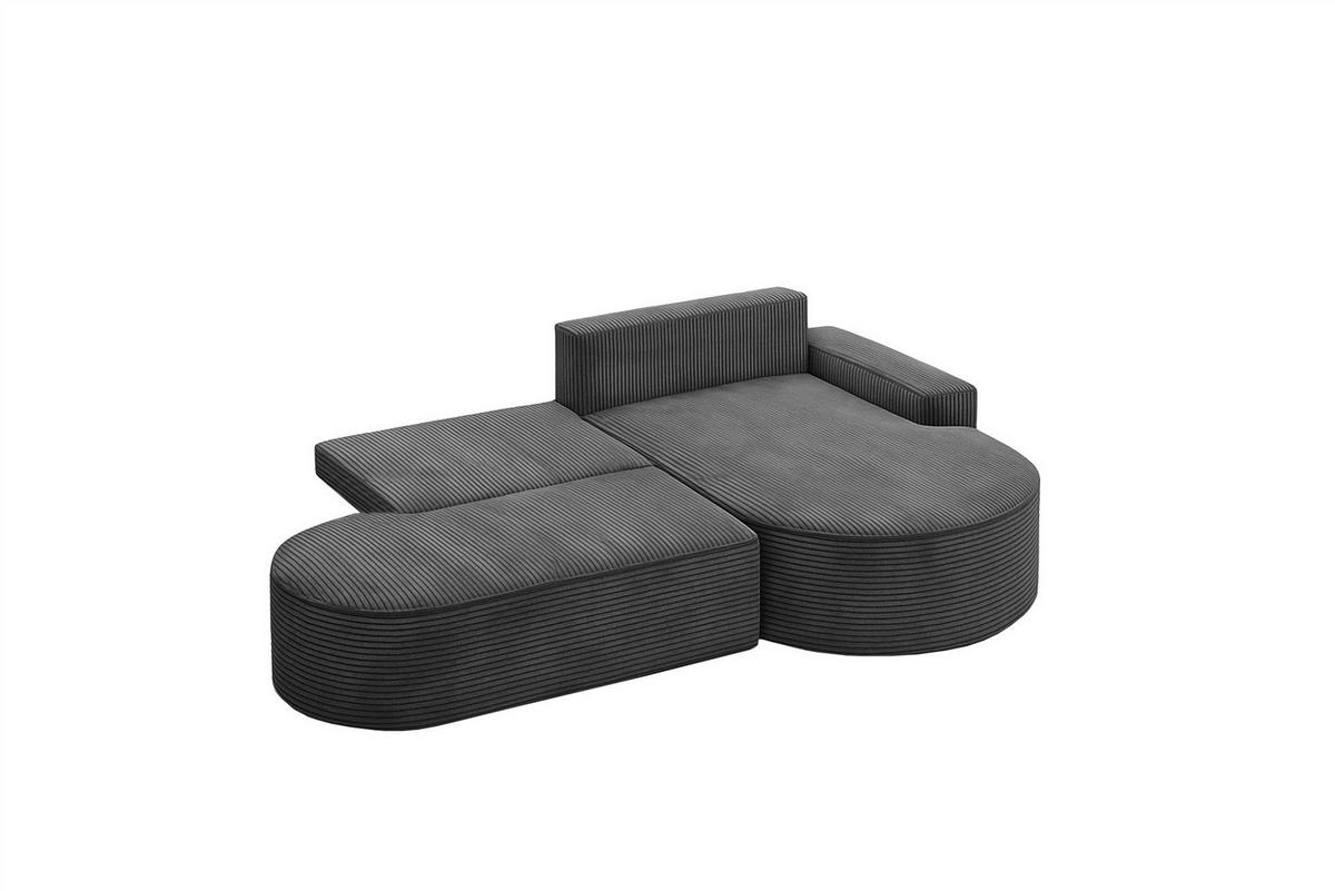 ECKSOFA Girona Mit Schlaffunktion - Dunkelgrau, Holzwerkstoff/Textil (278/179cm) - Fun Möbel
