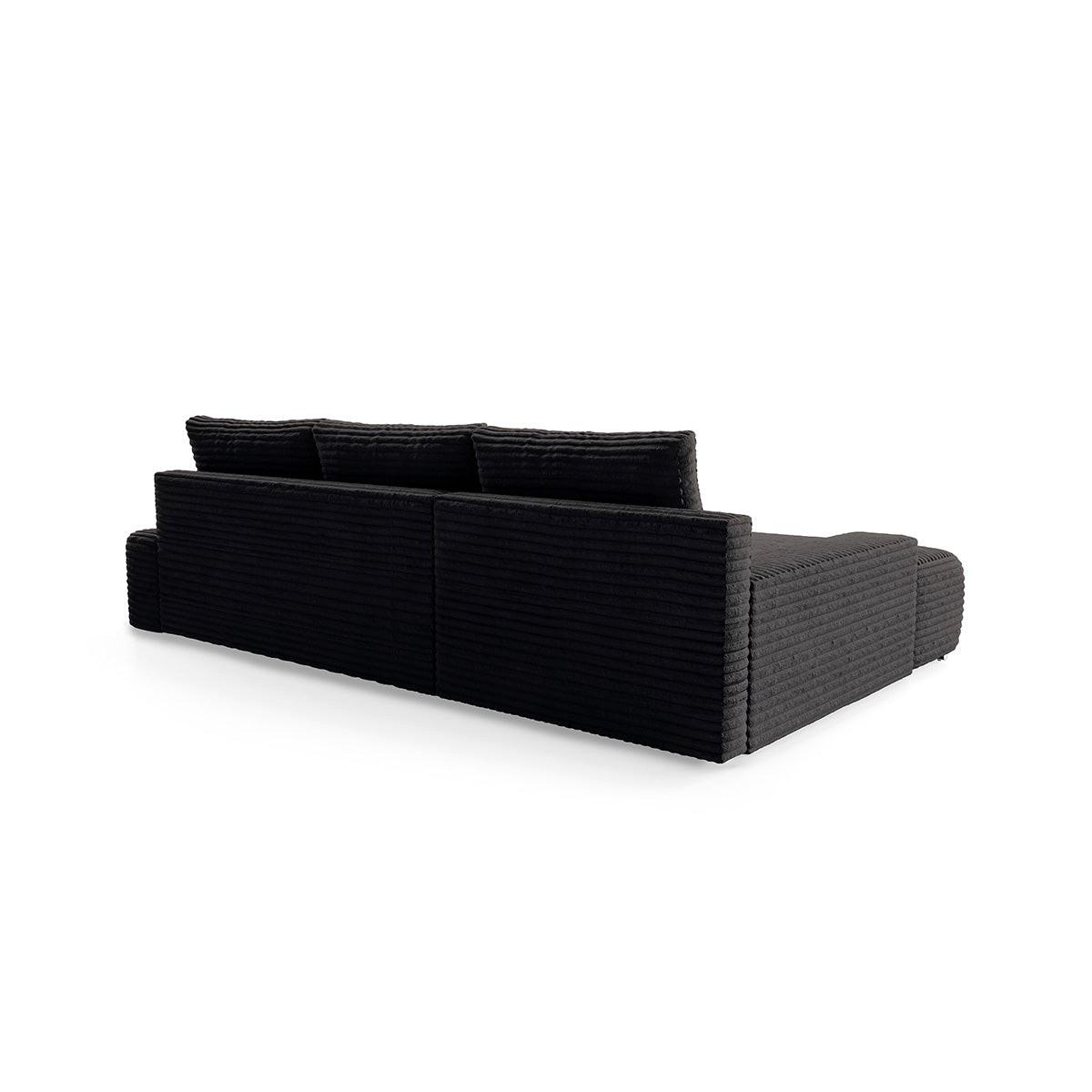ECKSOFA Ivana 3 Sitzplätze Schwarz - Schwarz, Holz (265/172cm) - Petits-meubles