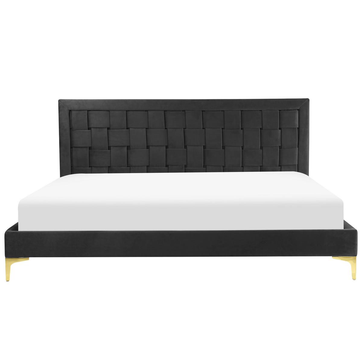 DOPPELBETT 180/200cm Schwarz Limoux - Schwarz, Textil (180/200cm) - Beliani