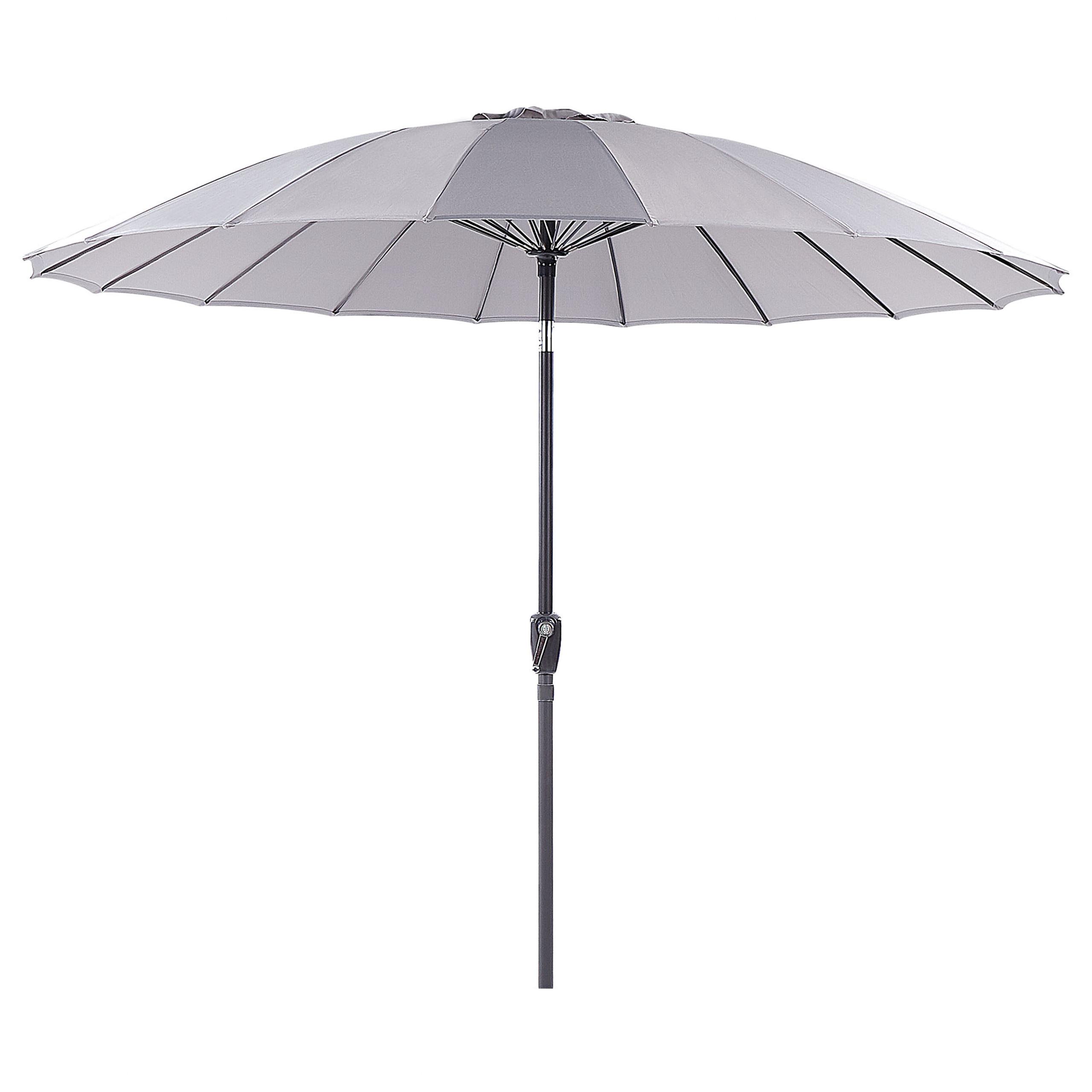 SONNENSCHIRM hellgrau 255 cm Baia - Schwarz/Grau, Textil (255/255cm) - Beliani
