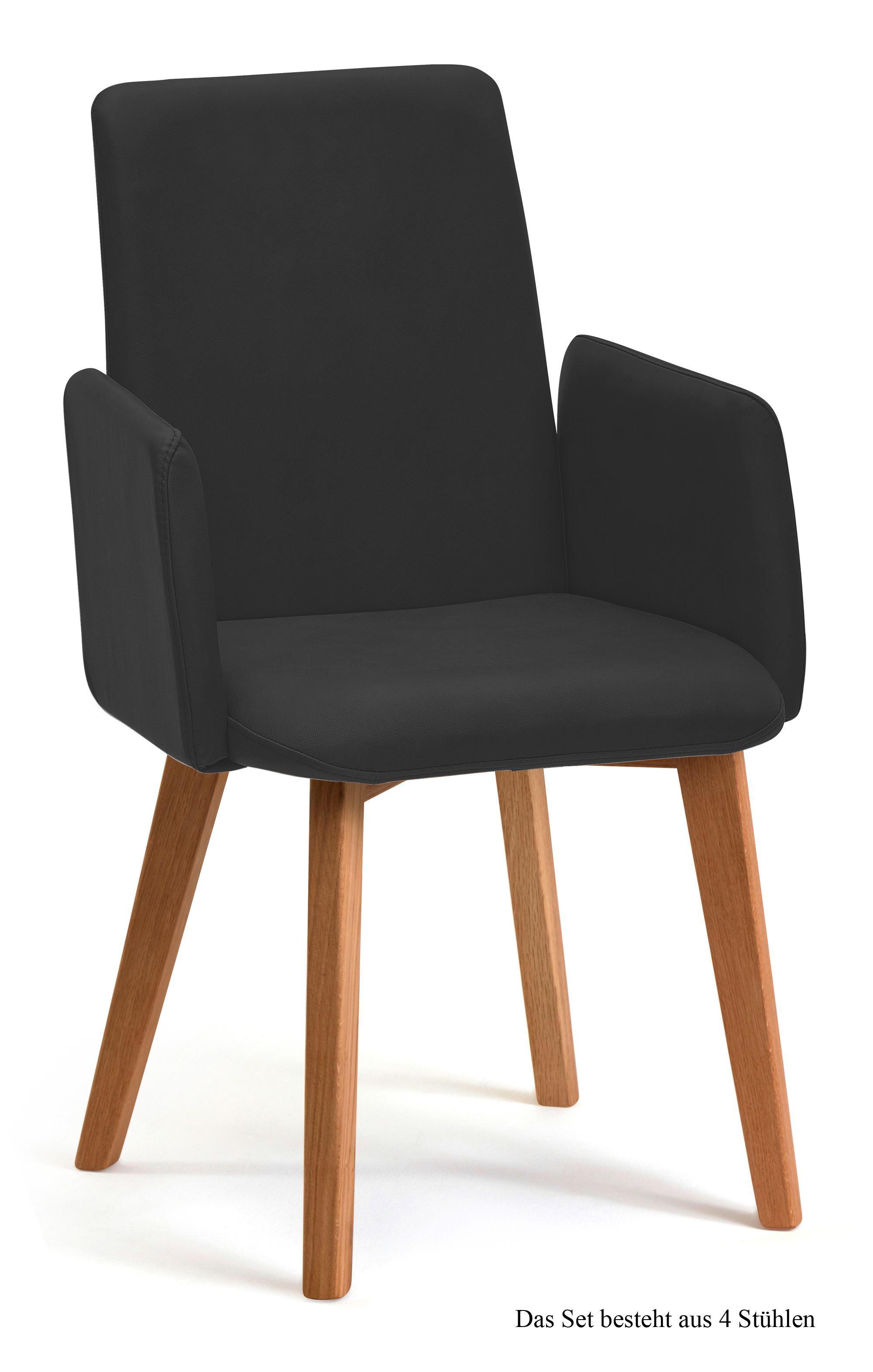 ARMLEHNSTUHL (4er-Set) Darcie 52x92x60 Eiche geölt/Anthrazit - Eichefarben/Anthrazit, Kunststoff (60/92/52cm) - 58aufmkessel